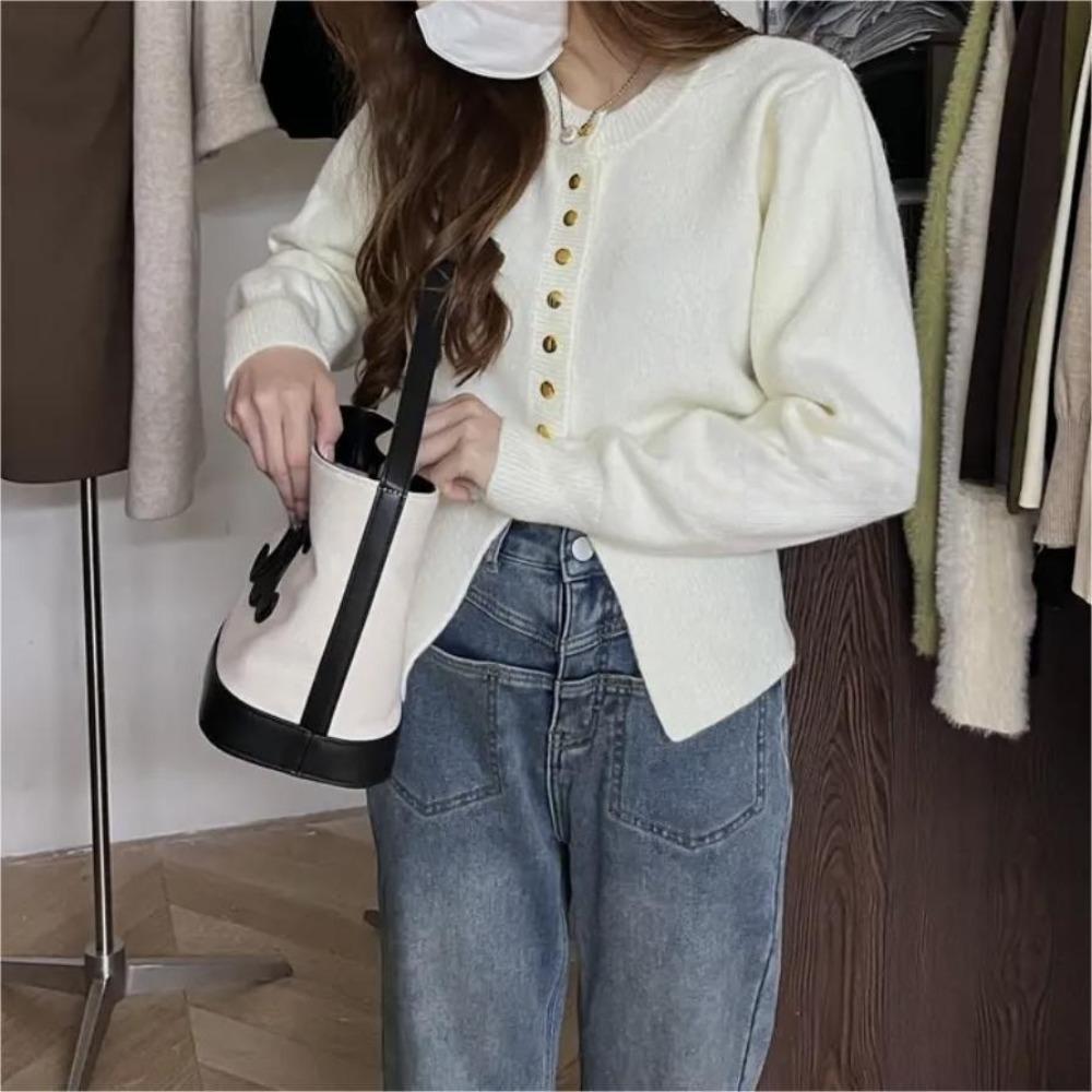 Осень и зима новый дизайн свитера нижняя часть рубашки женская внутренняя мода иностранный стиль талия уникальный шикарный вязаный маленький топ