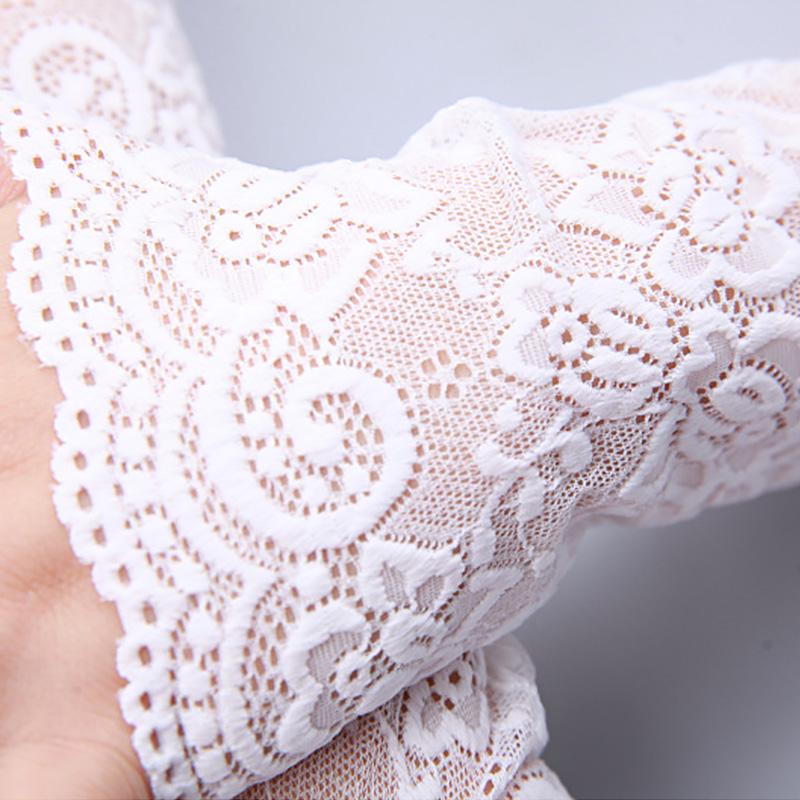 1 Pair Driving Gloves Summer Cuff Sunscreen Women Lace Gloves Ladies Anti-UV Long Arm Covered Scar EMA