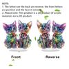 Kitten Desktop Standing Decoration Colorful Miniature 2D Acrylic Dual Cat Sign Standing Animal Ornaments for Home Room Table Decor