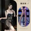 Sexy underwear, sexy slim mesh perspective plus chest pad, steel ring gathering suspenders, nightdress women's suit