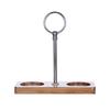 Salt and Pepper Grinder Tray with Handle Stainless Steel Wood Durable Tray for Home