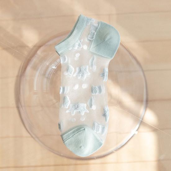 1 Pair Invisible Socks All Match Elastic Breathable Short Weaving Sole Cool Polyester Transparent Design Women Socks Shoes Accessories