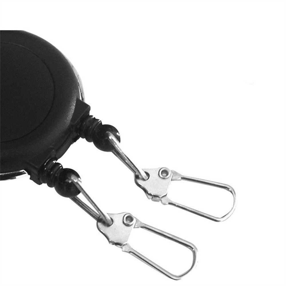 Anti Lost Retractable Keychain Double Headed ID Card Holder Easy To Pull Buckle Outdoor Camping