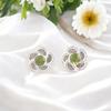 Natural Peridot Gemstone 925 Sterling Silver Push Back Stud Earrings For Womens EE-157-2