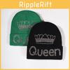 Queen Pattern Crown Winter Beanie Knitted Cap Warm Breathable Gifts Fashion