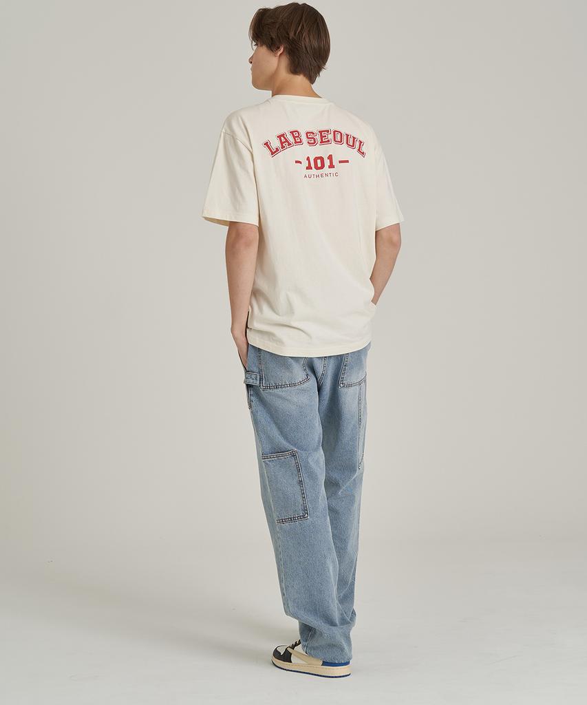 LAB101 Baseball Back Logo Tee - Cream