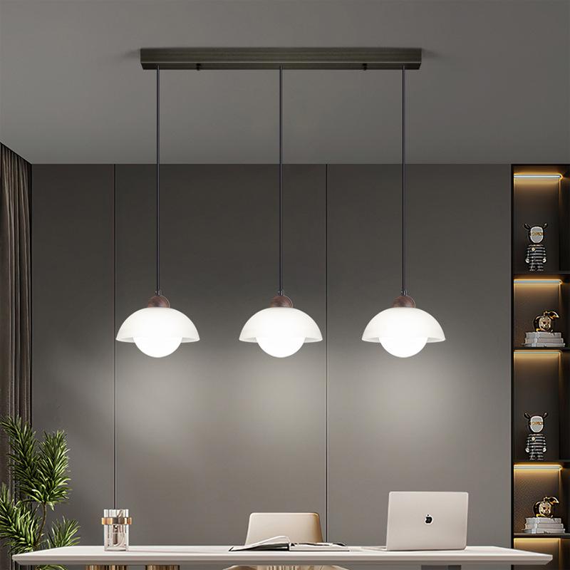 Simple Modern High-End North American Black Walnut Dining Chandelier for Living Room and Bar