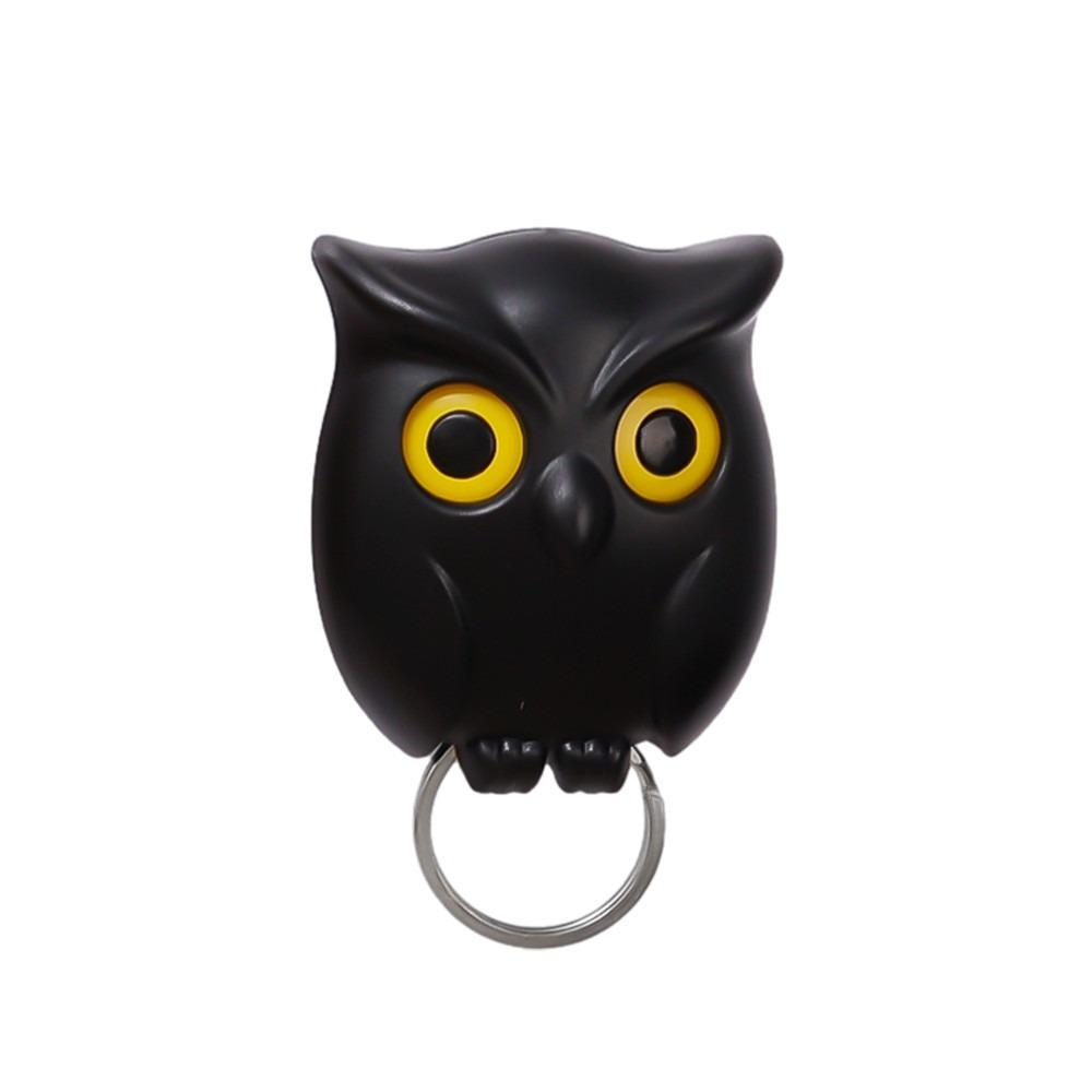 Wall Mounted Owl Key Hook Will Open Eyes Hanging Rack Keychain Organizer Hooks  Home Decoration