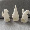 Hollow Out Santa Claus Candle Holder Unpainted Gnome Shape Candle Holder  Fireplace Decor