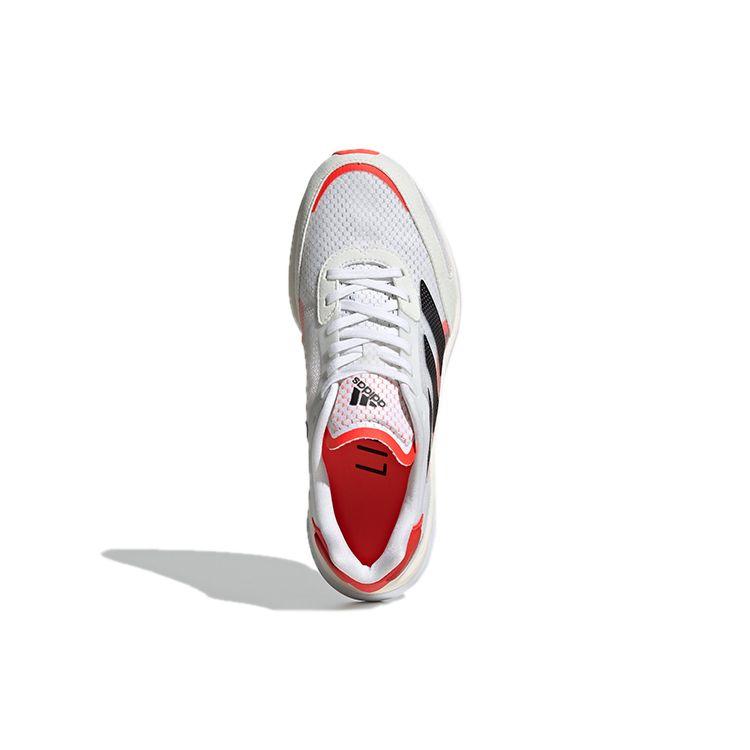 adidas Adizero Boston 10 White Solar Red Женские кроссовки Cloud-White Core-Black FY4080