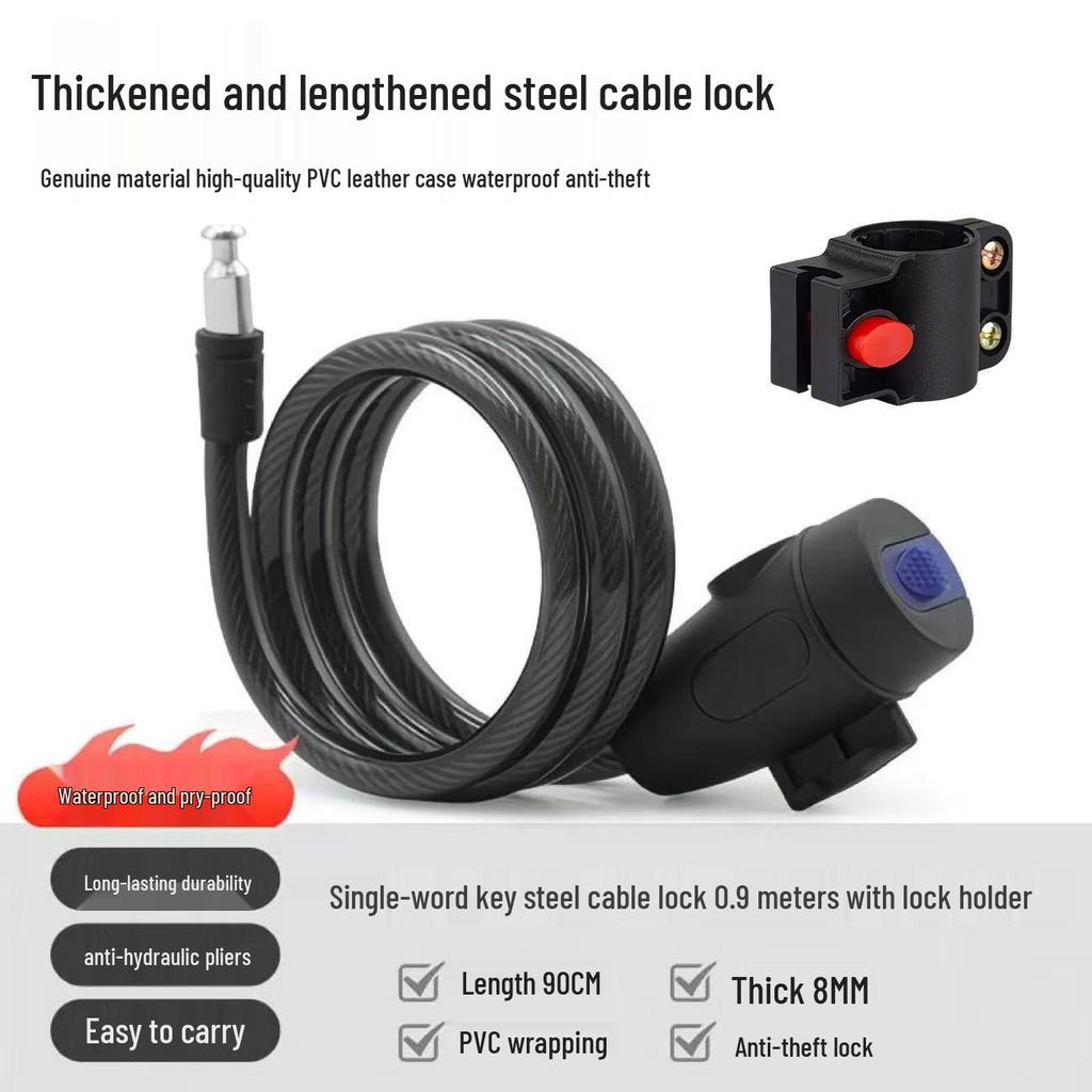 Anti-Theft Steel Cable Bike Lock – Mountain & Fixed Gear Cycling Accessory