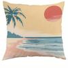 Tropical Beach Sun Pattern Double-Sided Printed Pillow Cover Short Plush Suitable Living Room Bedrooms Sofas Throw Cushion Cover