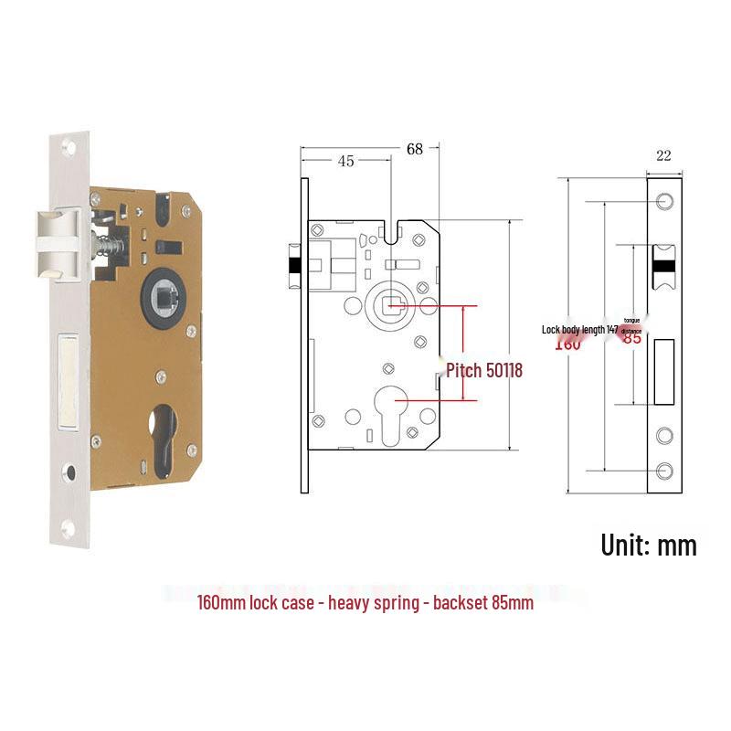 Qingwa Universal Wooden Door Lock Latch & Body Accessory (Keyless)