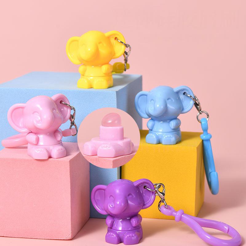 Elephant Shaped Silicone Lip Brush Keychain Pendant Makeup Brush Cute Lip Mud Halo Dye Brush Concealer Brush
