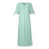Women's Fashion Casual Solid Color Round Neck Button Off Shoulder Short Sleeve Pocket Dress