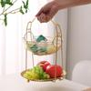 Fruit Vegetable Basket Dessert Plate Portable Creative Kitchen Organizer 2 Tier for