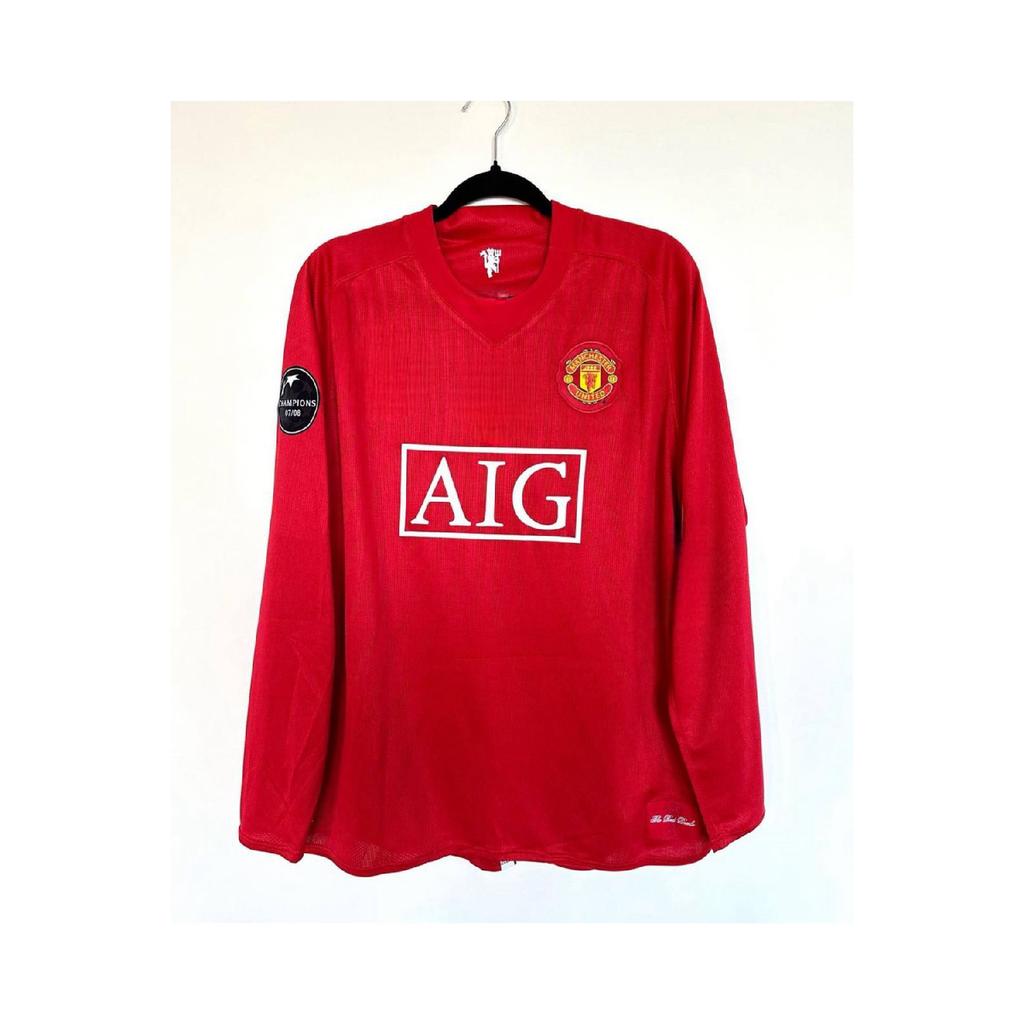 Футболка C.ronaldo 2007/08 M.united Retro Football Jersey Специальная ткань, которая может принять красный длинный рукав