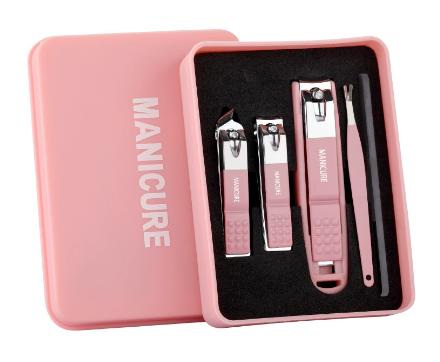 Portable Durable Stainless Steel 5 in 1 Professional Nail Clippers Kit Women's Personal Care Manicure Set with Box