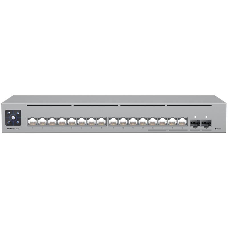 Ubiquiti Unifi Switch Pro Max, 16 Port, Layer 3, (12) Gbe, (4) 2.5 Gbe, (2) 10G Sfp+