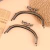 1Pc 12.5Cm Bird Head Embossed Antique Bronze Metal Purse Frame Bag Kiss Clasp Handle Diy Arc Lock Bag Accessories