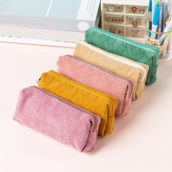 Вельветовый пенал Мягкий маленький органайзер для карандашей на молнии Многофункциональная дорожная косметичка для девочек