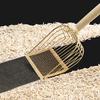 Металлический совок для кошачьего туалета с прорезями и длинной деревянной ручкой, антипригарный лоток для мусора, просеиватель какашек, большой размер, совок для кошек, глубокая лопата, сито, товары для домашних животных