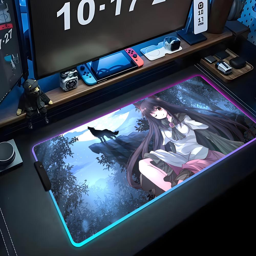 imaizumi kagerou Mouse Pad RGB Gaming Mousepad Big LED Pad PC Desk Mat Luminous Mouse Pad Large Keyboard Mats Table Rug With