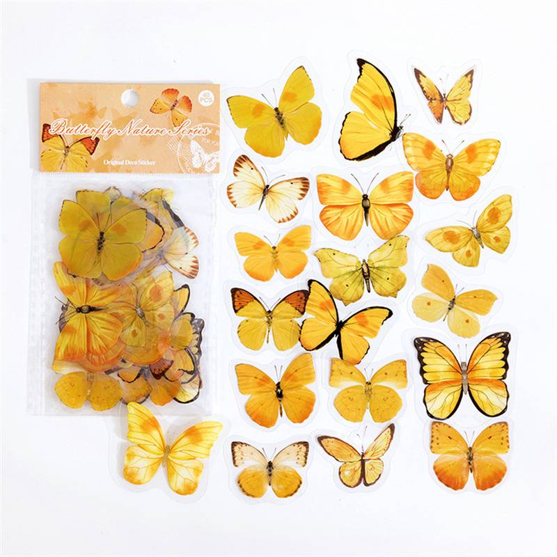 Material Decoration Nature Series Notebook Pet Sticker Stickers Candy Posts Package Butterfly
