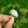 Natural Rainbow Moonstone Gemstone Stackable Adjustable Ring 925 Sterling Silver