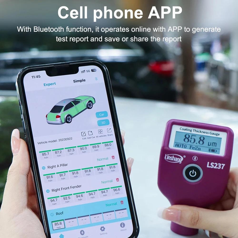 Толщиномер автомобильной краски Linshang LS237, проверка покрытия автомобиля, определение железной шпатлевки с помощью трехцветного вращающегося экрана