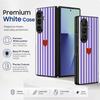 Чехол с узором в полоску и сердечками для Samsung Galaxy Z Fold 8 Ultra 7 6 5 Fold8 Fold7 Fold6 Роскошная кожаная накладка Жесткий чехол для складного телефона