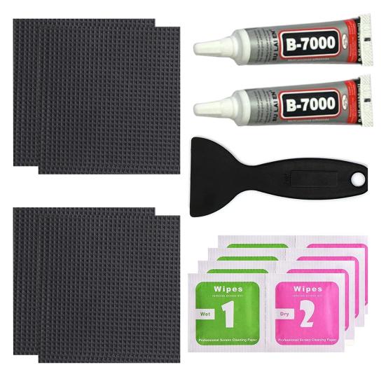 1 комплект, 4x4 дюйма, комплект ремонтных заплат для батута со скребком, клейкая протирка, водонепроницаемая заплатка для разрыва отверстия на батуте, квадратная черная нашивка