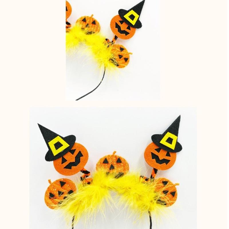 Adult Teens Headband Wing&Skull&Pumpkin Shape Hair Hoop Halloween Party Headpiece Woman Girls Cosplay Costume Hairband