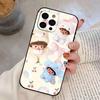 Милый Чехол для Телефона с Мончичи M для iPhone 17,16,15,14,13,12,11 Plus,Pro Max,XS,Мягкий Силиконовый Черный Чехол