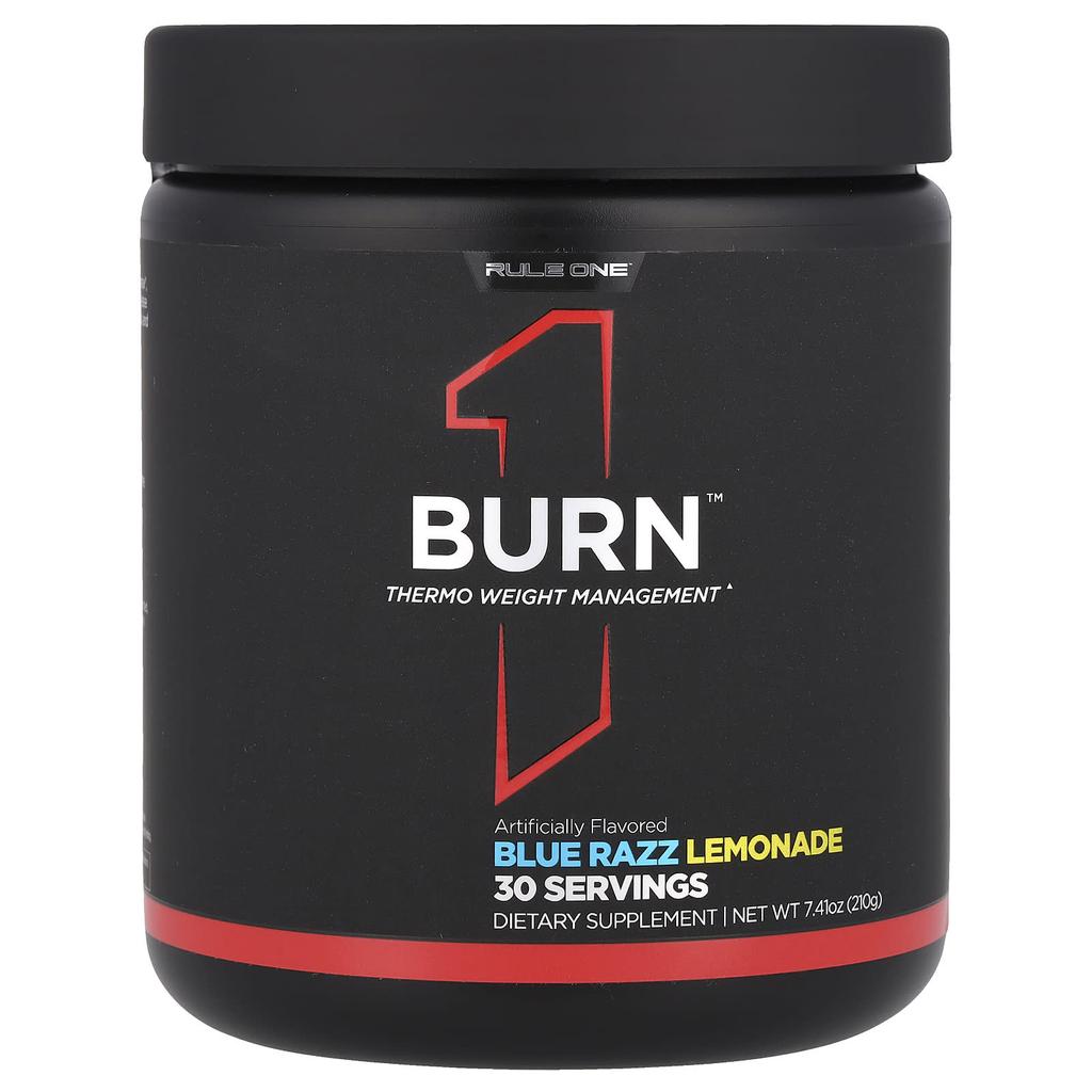Rule One Proteins Burn™, Thermo Weight Management, Blue Razz Lemonade Flavor, 7.41 Oz (210 G)