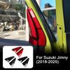 Декоративная накладка на переднюю стойку для Suzuki Jimny 2018-25 ABS Углепластик Треугольная панель на передней стойке Накладка Аксессуары для экстерьера автомобиля