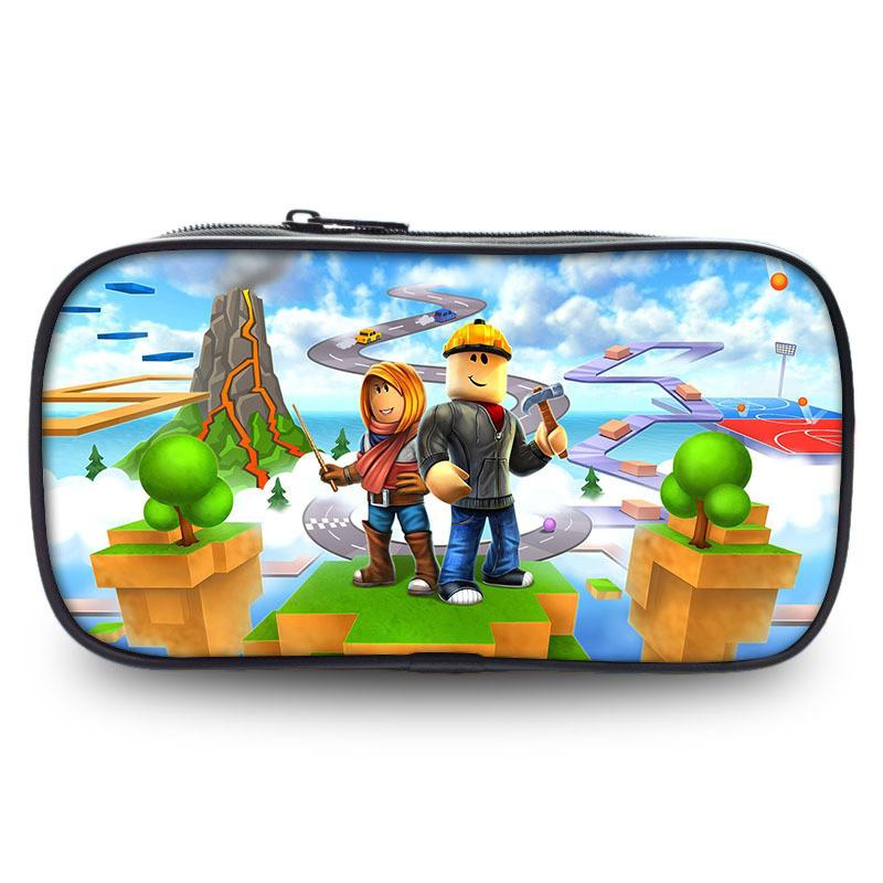 Вместительный пенал Roblox из прочной ткани Оксфорд с забавными рисунками для студентов