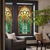 Ретро Арт-стекло Пленка Европейский стиль Витраж Церковное искусство Приватность Окна Наклейки Непрозрачный Отель Клуб Веранда Окно Декор Пленка