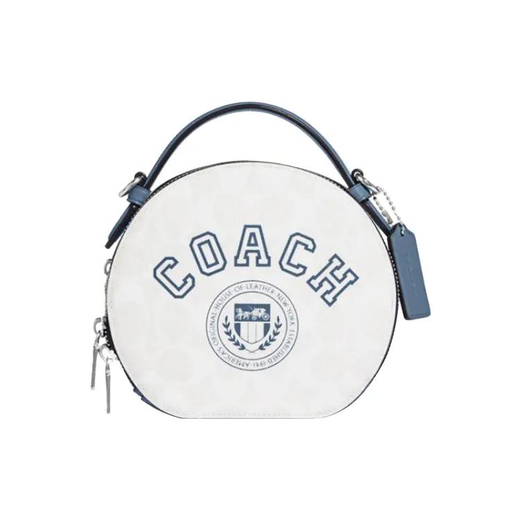 COACH Canteen Artificial Leather Handbag , Shoulder Bag , Crossbody Bag Medium Women's Chalk White Indigo (Unisex) Handbags CB870 SVUOB