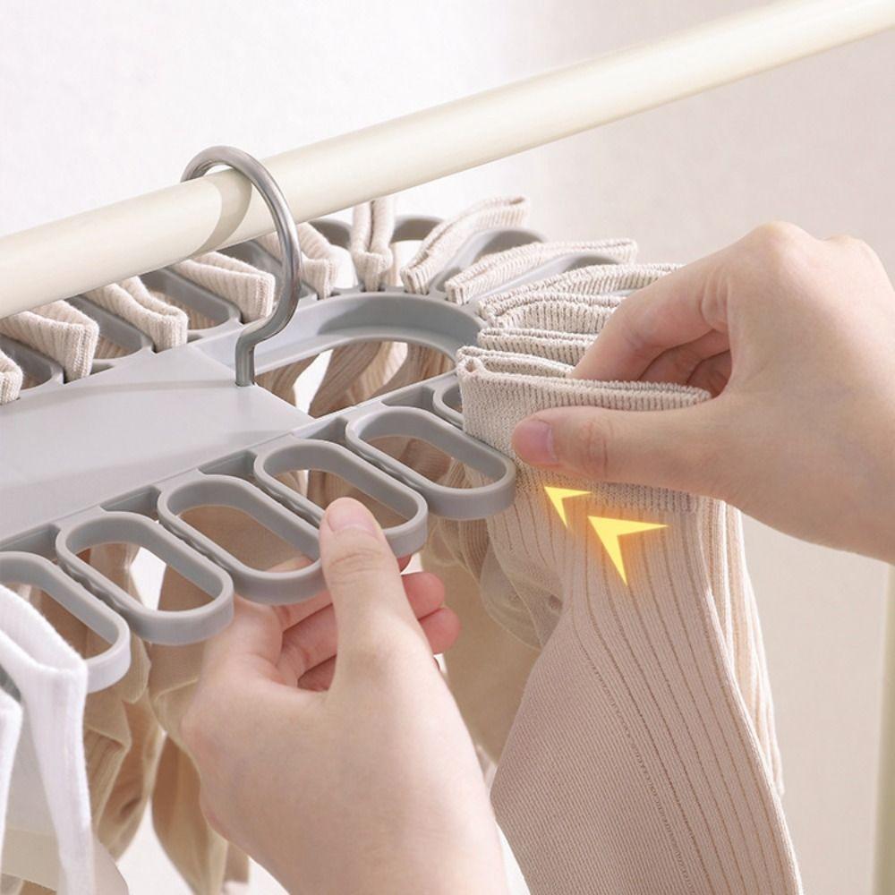 Folding Socks Drying Rack with 32 Clips Underwear Hanging Clip Durable Clothes Hanger