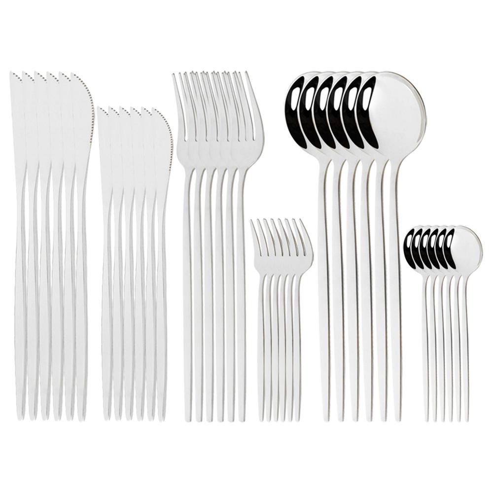 36 шт., набор столовой посуды из нержавеющей стали мятного золота, десертный нож, вилка для торта, кофейная ложка, набор столовых приборов, кухонная посуда, набор столового серебра