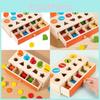 Wooden Montessori Educational Toy Color Shape Matching Coins Storage Box For Toddlers