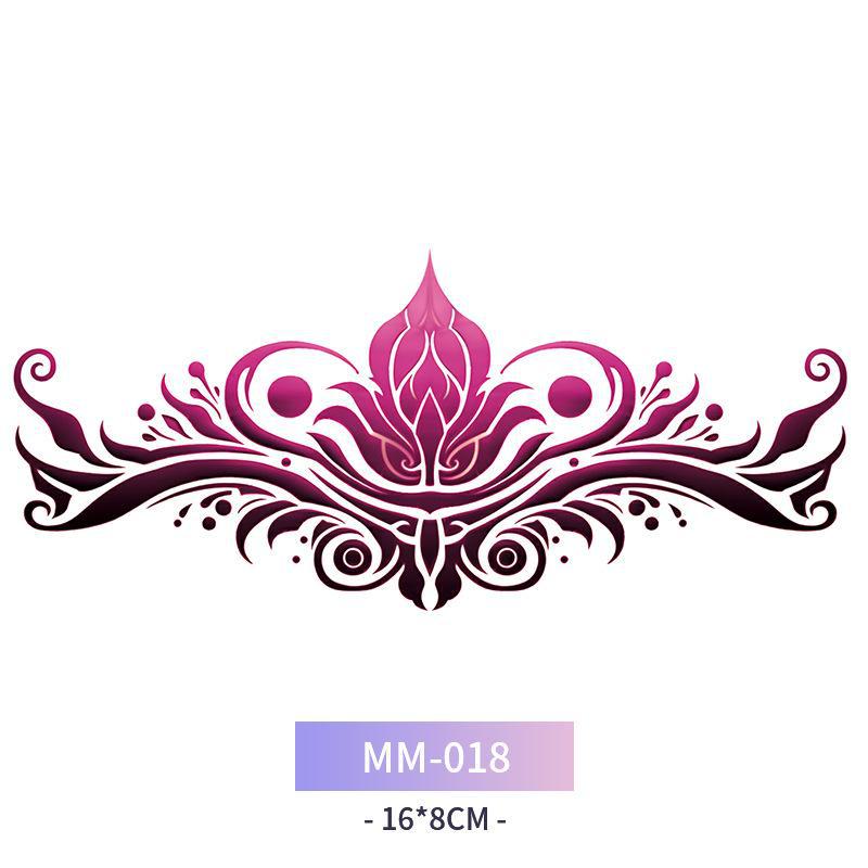 Sensual Lower Abdomen & Back Tattoo Stickers – Succubus, Pure Desire & Love Totems – Waterproof Body Art