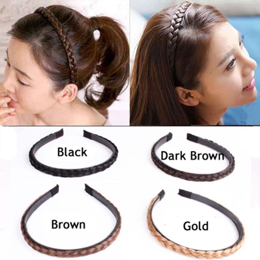 Elastic Hair Accessories Headwear Twisted Wig Headband Synthetic Wig Hair Bands Braided Headband