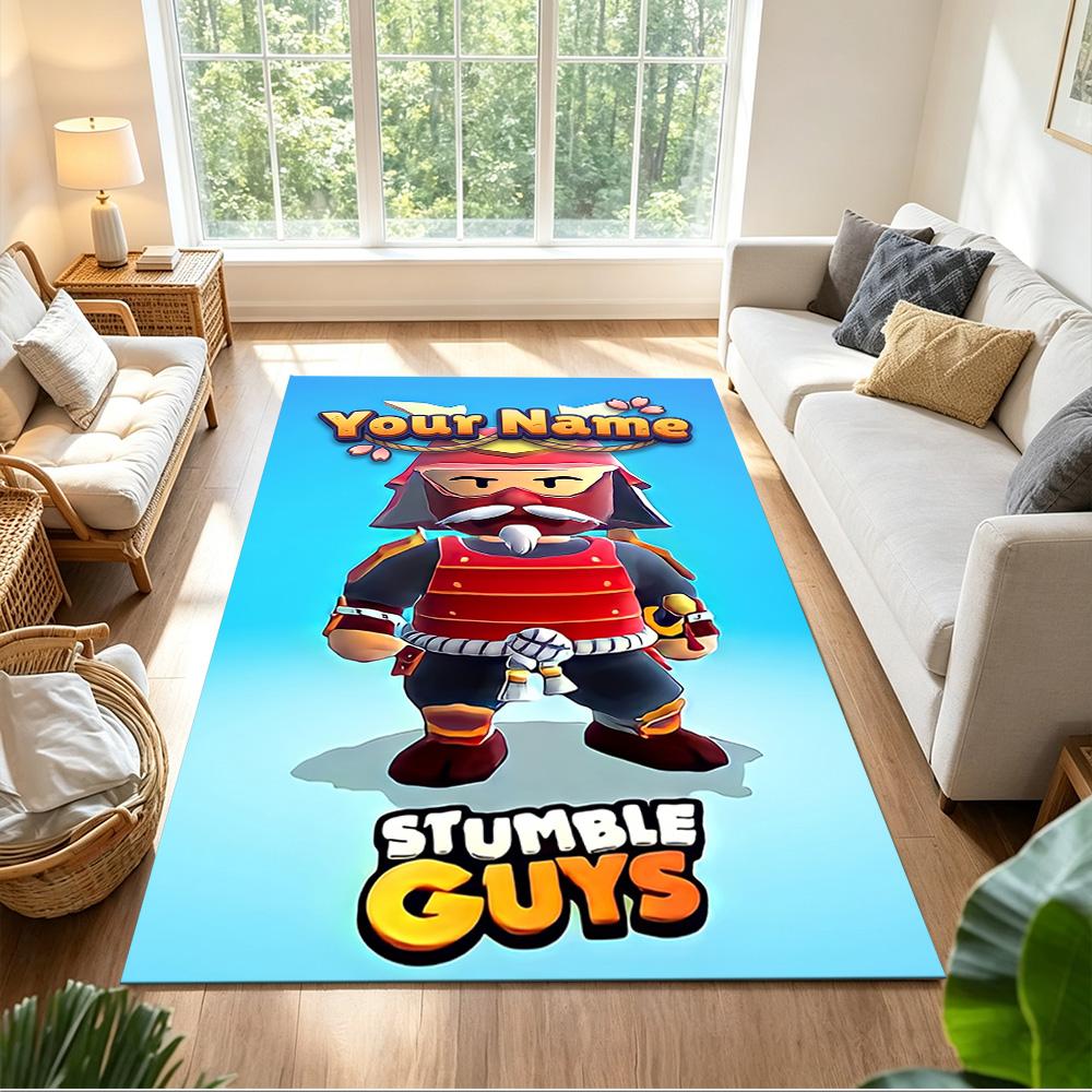 Stumble Guys Персональный Коврик для Пола с Именем Офисный Коврик Дизайн для Игровых Комнат Прихожая Фойе Балкон Противоскользящий Ковер Украсить Офисы
