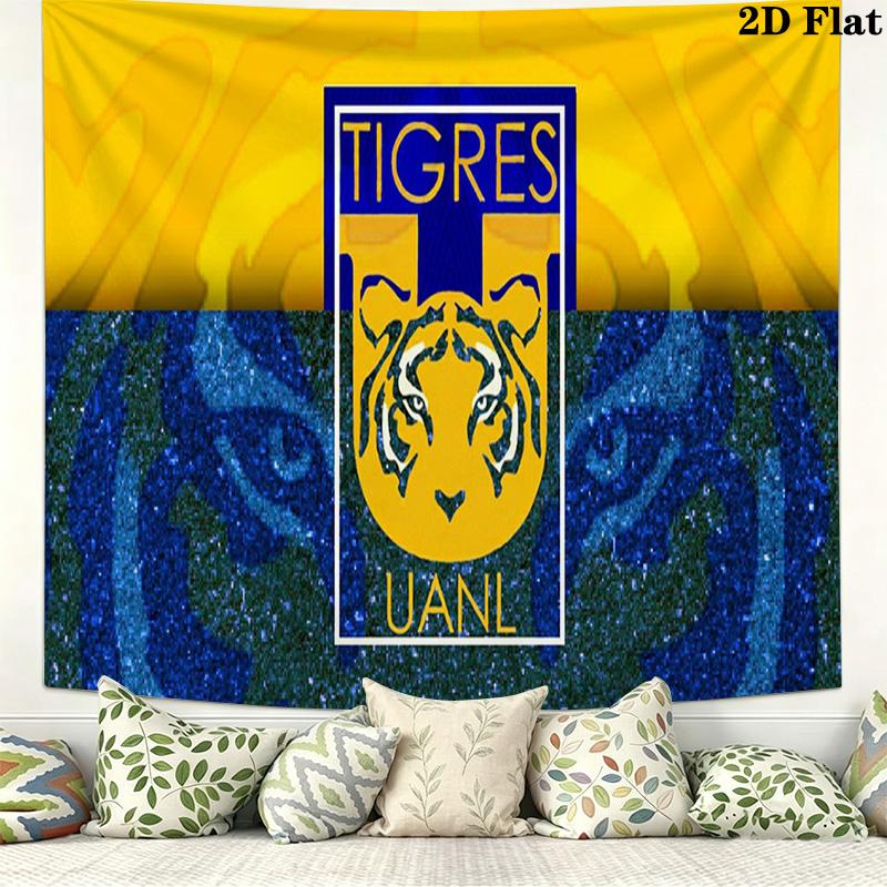 Tigres uanl Wall Tapestry Aesthetic Wall Hanging Printed Fabric Blanket Decorative Tapestries for Bedroom Living Room Home Decor