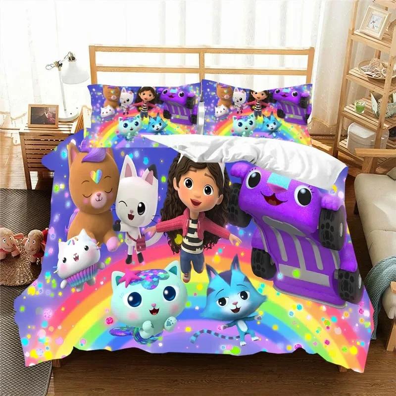 Комплект постельного белья Gabbys D-Dollhouse, пододеяльник, одеяло, односпальная кровать, двуспальная кровать, для детей, девочек и мальчиков, подарок, комплект постельного белья размера «king size»