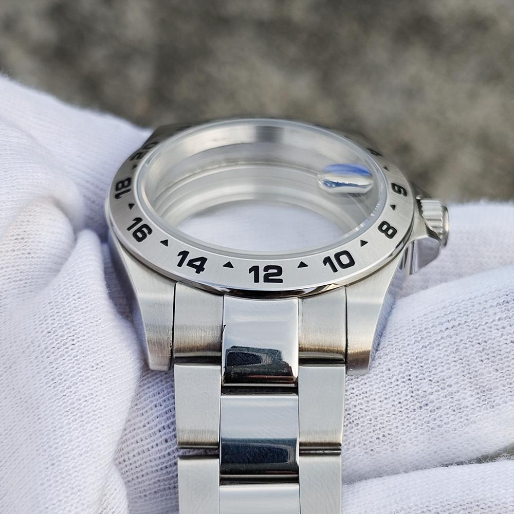 39 мм EXP 24-часовой GMT Безель Старый стиль Нержавеющая сталь Водонепроницаемый Сапфировое стекло Корпус Часы Браслет Комплект для механизма NH34 NH35 NH36