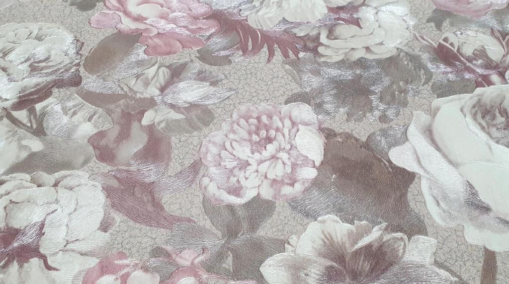 Rustic - Floral Vinyl Wallpaper on Non-Woven Backing, 10m