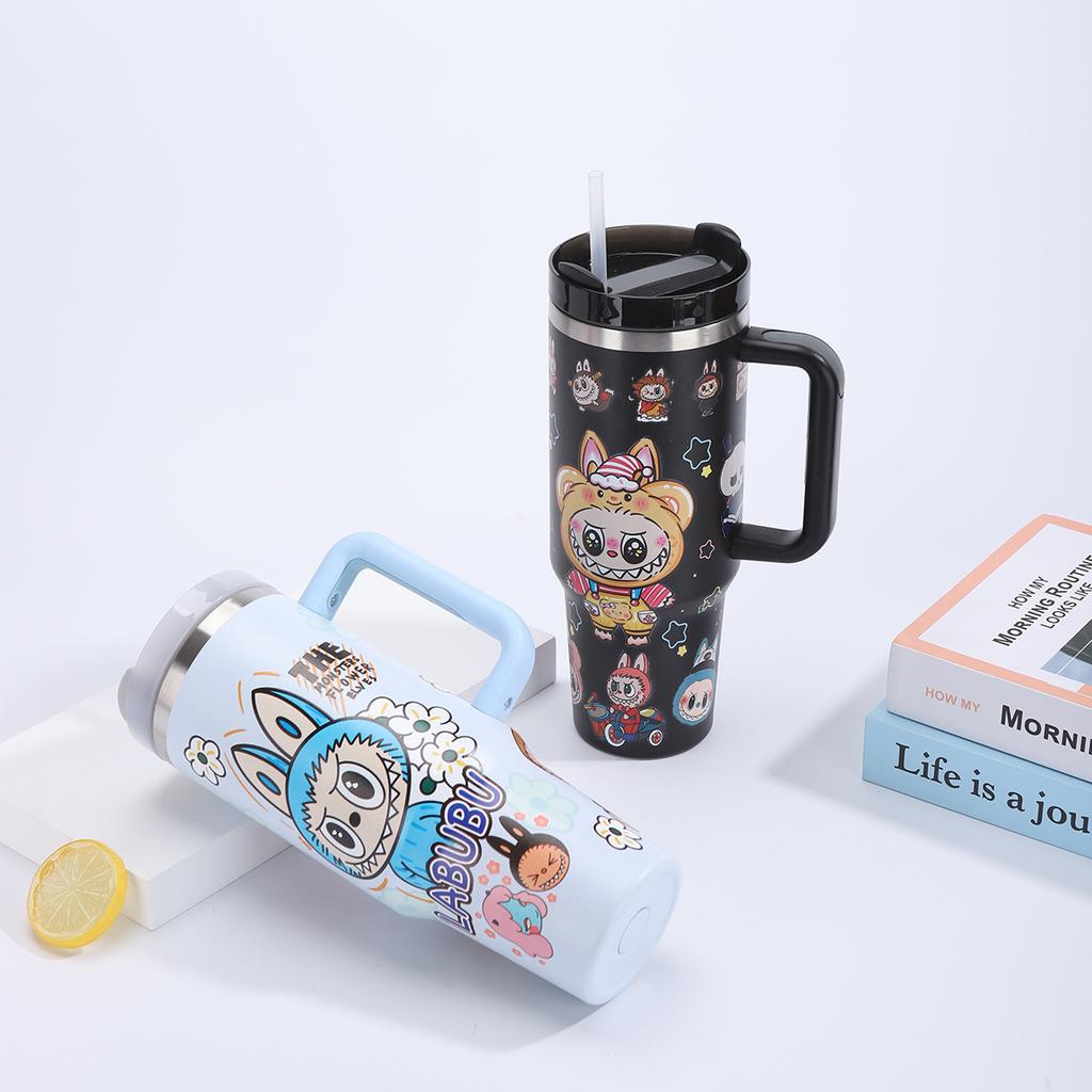Cartoon Stainless Steel Thermos Cup Large Capacity Car Cup 40oz Car Cup Thermal Insulation Water Cup